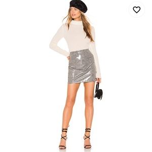 Revolve Aime Vinyl plaid Mini Skirt